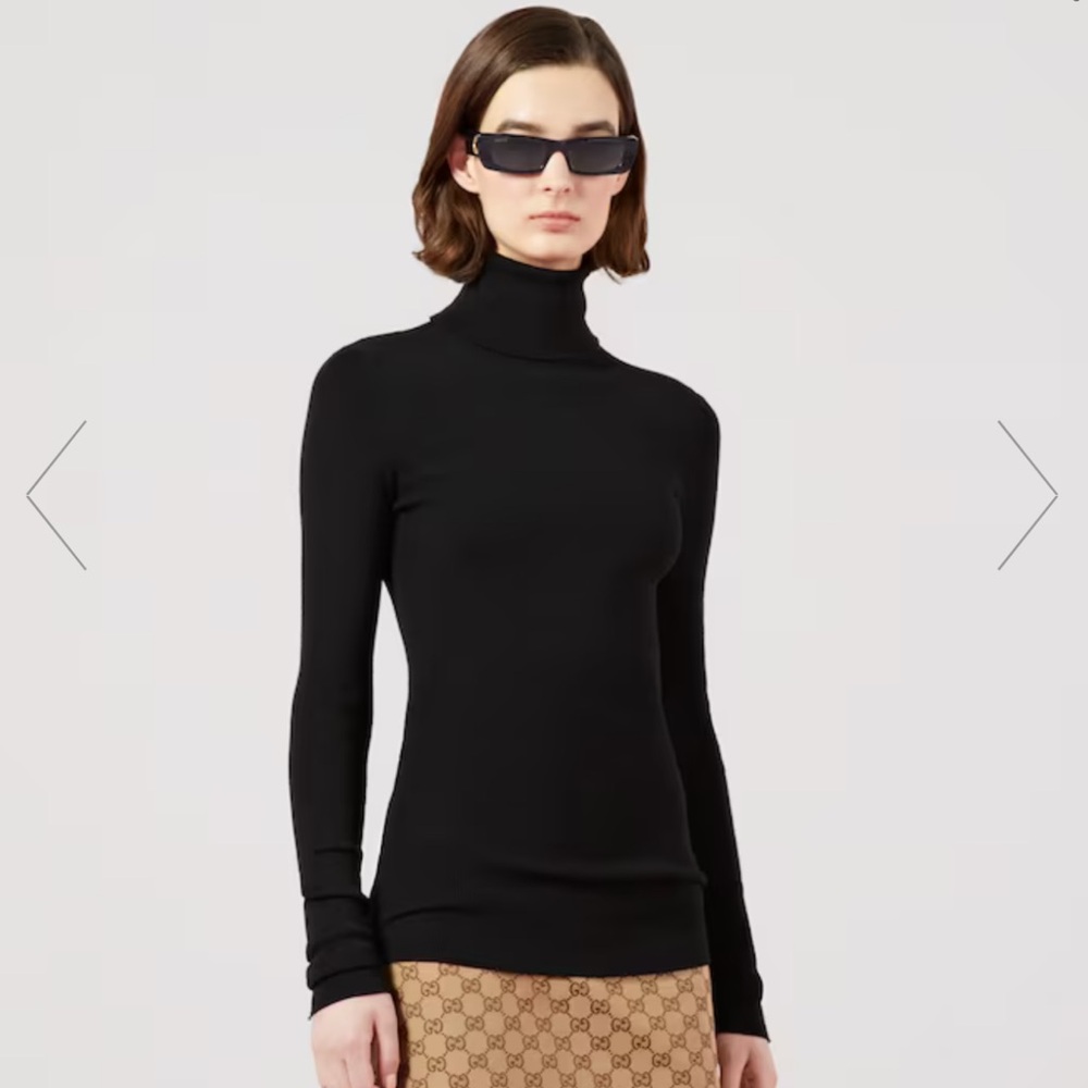 Gucci Fine Rib Knit Wool Turtleneck - Picture 2 of 10
